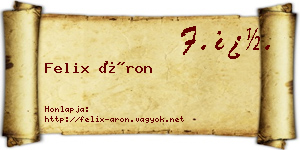 Felix Áron névjegykártya