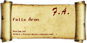 Felix Áron névjegykártya